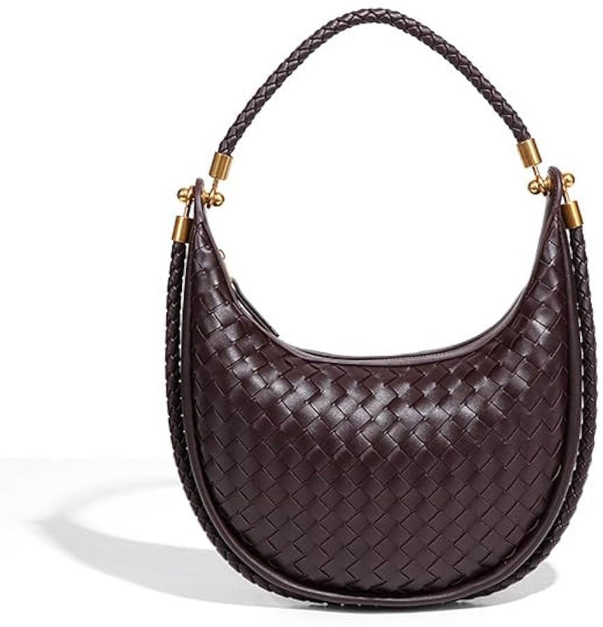 Hand-Woven Casual Tote Bag for Women Genuine Suede Leather Hobo Shoulder Bag Purse Handbag Gift B... | Amazon (US)