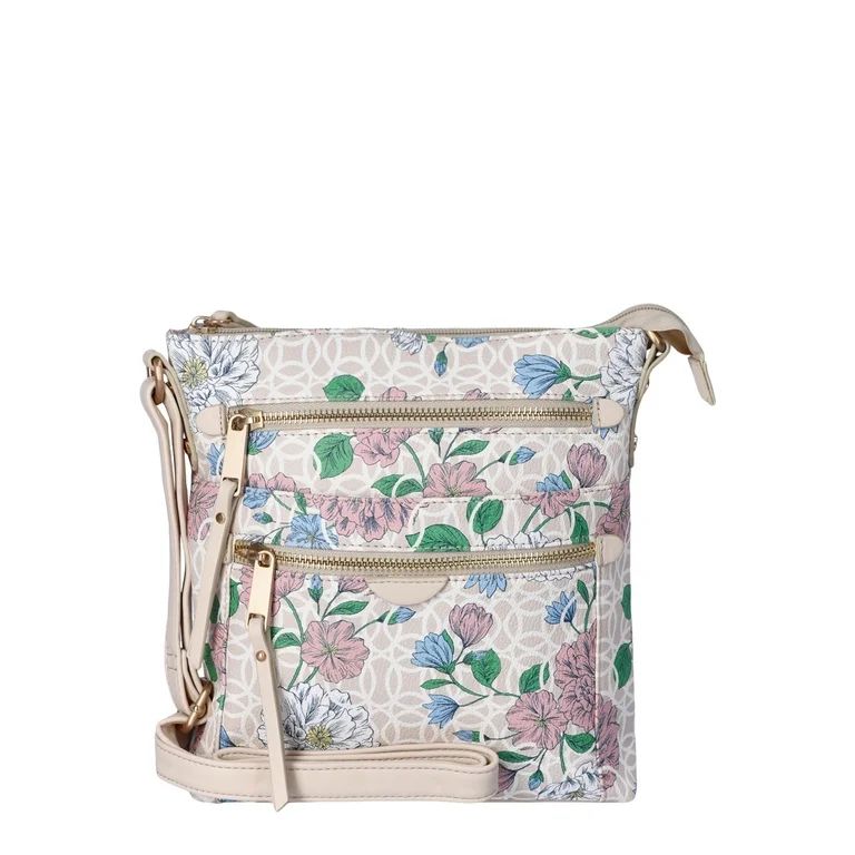 Time and Tru Women's Norah Crossbody Shoulder Bag, Floral | Walmart (US)