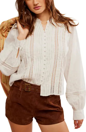 Annabelle Lace Trim Shirt | Nordstrom