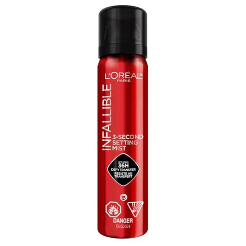 L’Oréal Paris Infallible 3-Second Makeup Setting Spray, Makeup, Microfine Mist for up to 36H Wear, Lightweight, Transfer Proof, Waterproof, Dries in 3 seconds, 75ml | Amazon (CA)