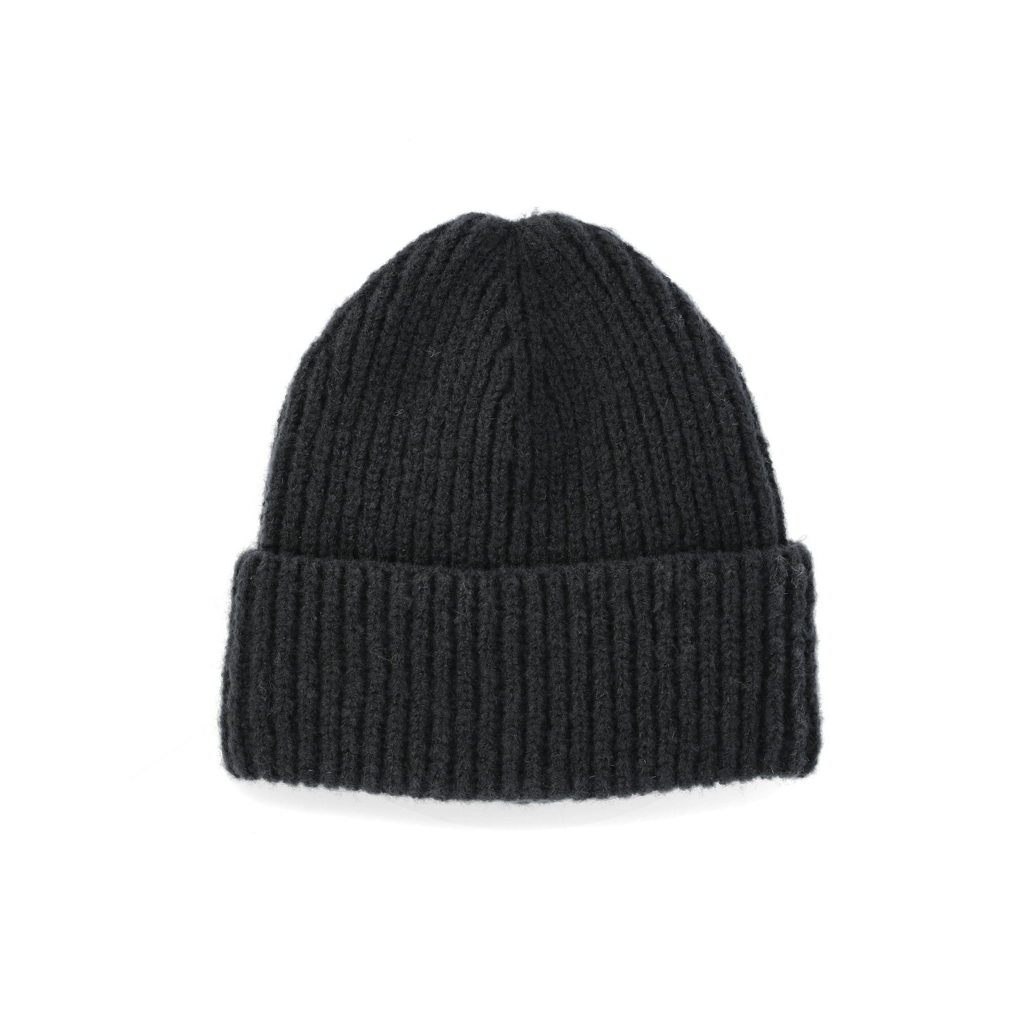 No Boundaries Ribbed Fisherman Beanie, Women's, Black Soot | Walmart (US)