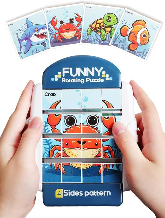 16-Piece Rotating Puzzles for Kids 4-6, Toddlers Puzzles 2-4, Road Trip, Airplane Activities Game... | Amazon (US)