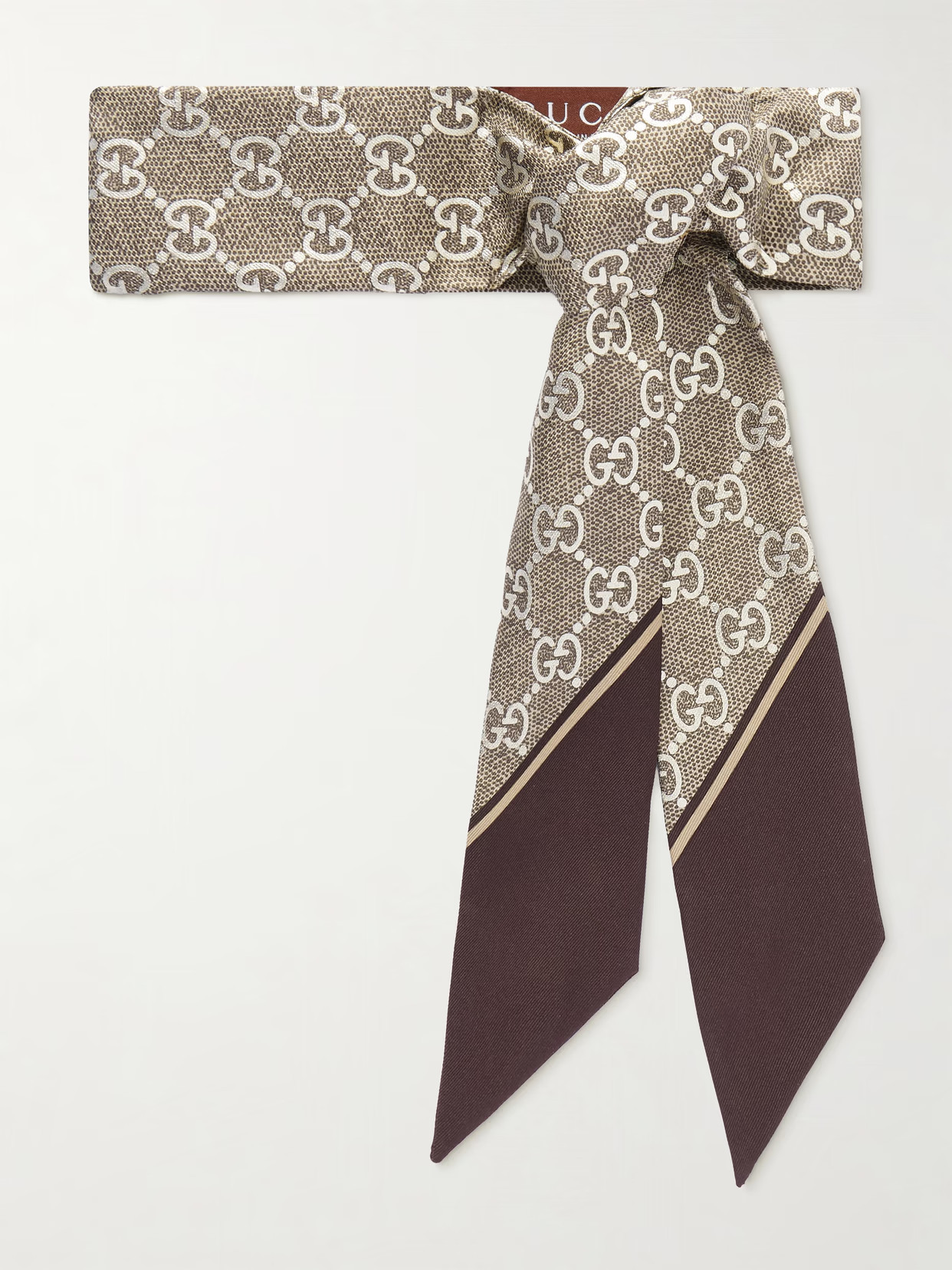 Gucci - Printed Silk-twill Scarf - Neutrals | NET-A-PORTER (US)