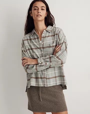 Flannel Long-Sleeve  Boxy Shirt | Madewell