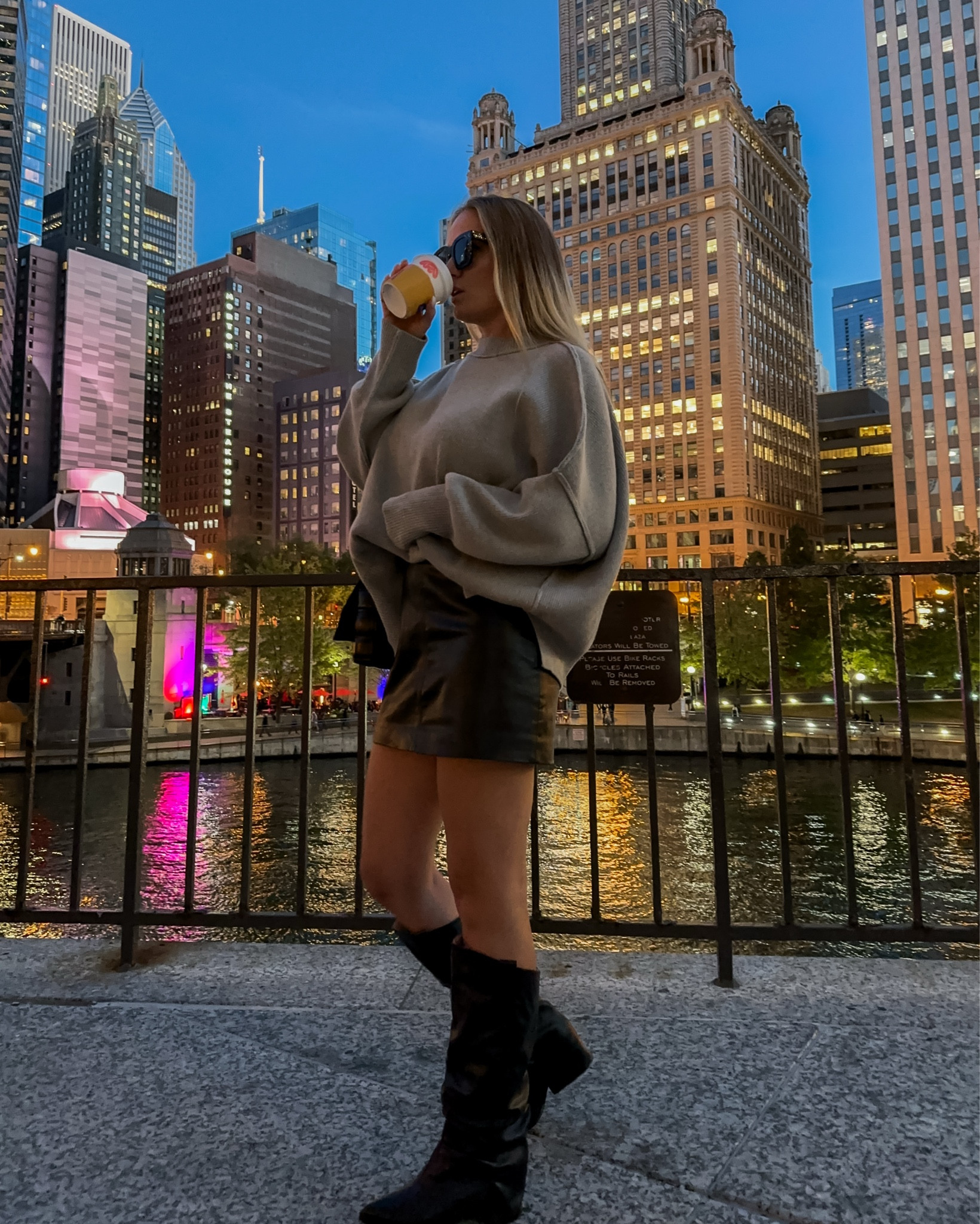 Oversized grey sweater size M
Black boots size 8
Leather skirt size S 
Black bag 
Black sunglasses 
VICI, Target, Amazon 

Use code ELENASAVE25 for 25% off at VICIcollection.com

#LTKItBag #LTKStyleTip #LTKShoeCrush