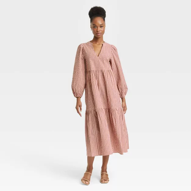 Women's Long Sleeve Tiered Dress - A New Day™ | Target