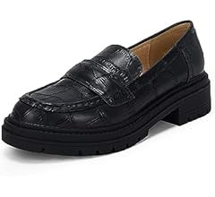 Womens Chunky Platform Loafers Round Toe Non Slip Lug Sole Faux Leather Casual Slip On Work Offic... | Amazon (US)