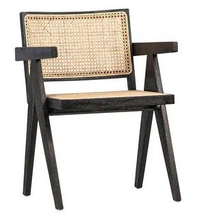 Malachi Black Oak and Natural Rattan Dining Arm Chair | Overstock.com Shopping - The Best Deals o... | Bed Bath & Beyond