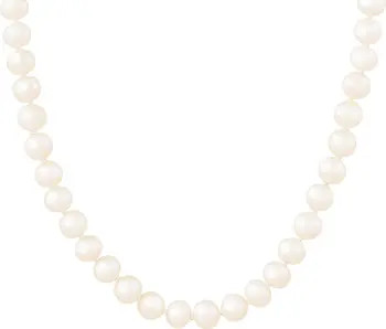 SPLENDID PEARLS Rhodium Plated Sterling Silver 7-8mm White Freshwater Pearl Necklace | Nordstromr... | Nordstrom Rack