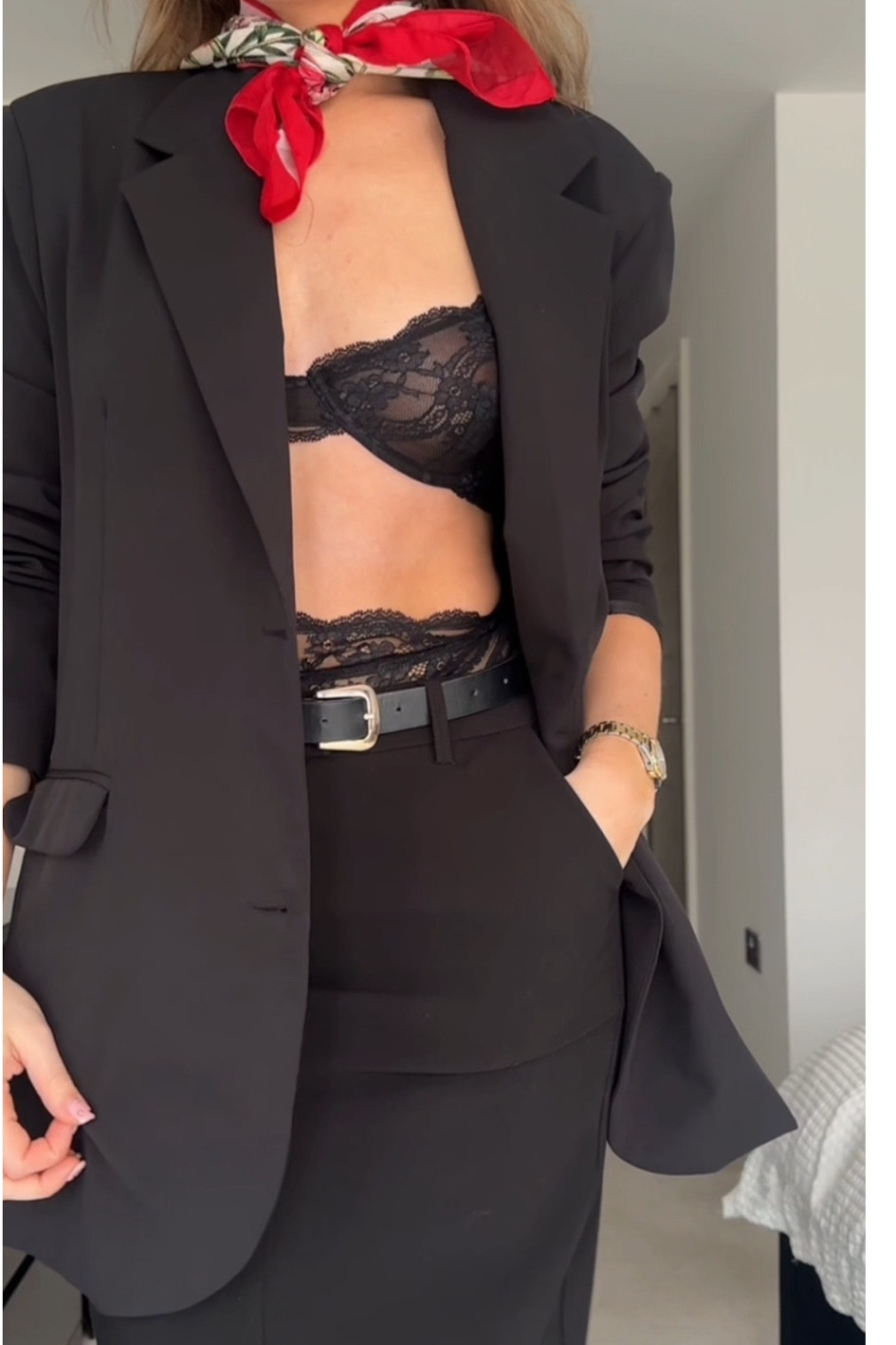 underwear as outerwear 
lingerie styling
black lace 
all black outfit 
date night outfit 



#LTKFashionMonth #LTKdatenight #LTKuk