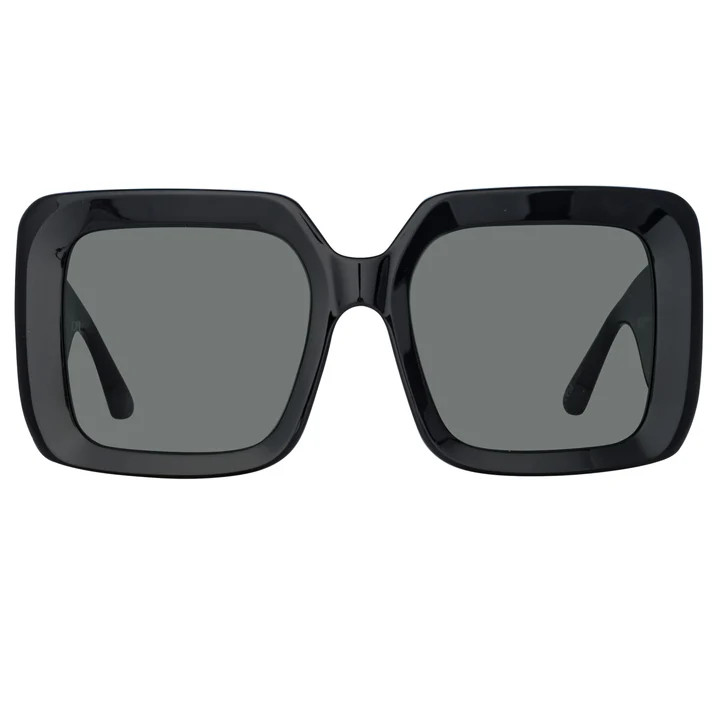 Shelly Oversize Sunglasses in Black | Linda Farrow