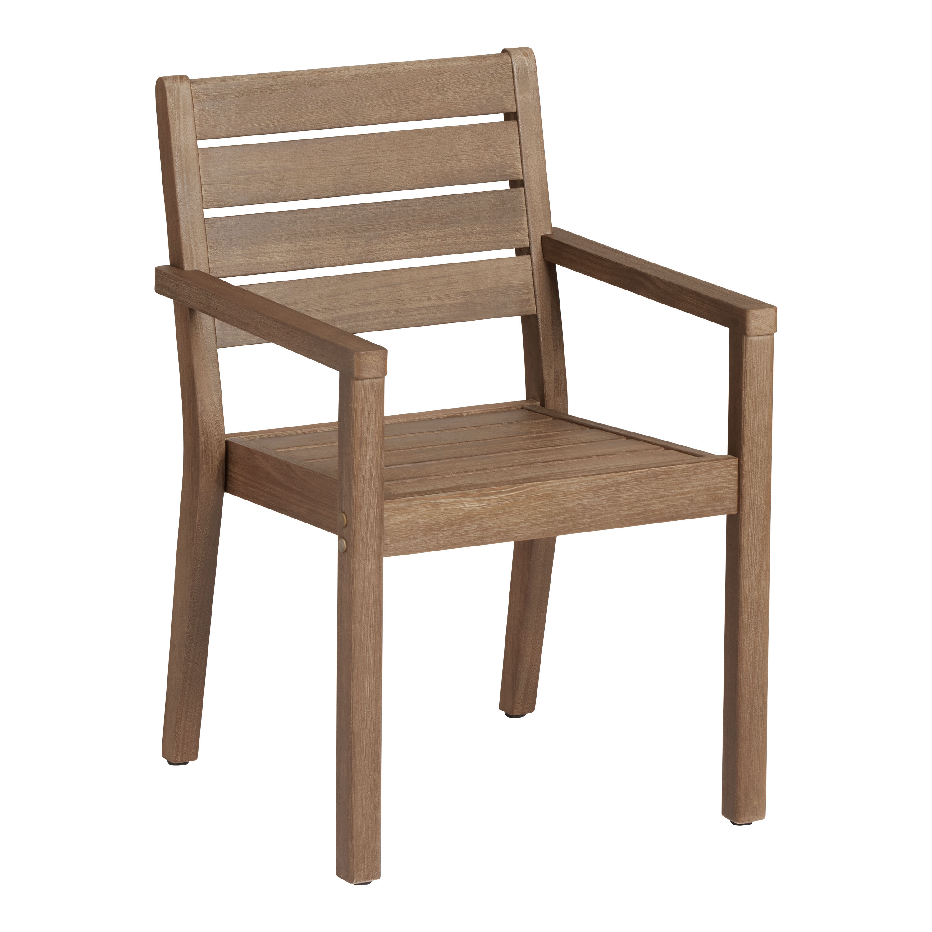 Corsica Light Brown Eucalyptus Outdoor Dining Armchair | World Market