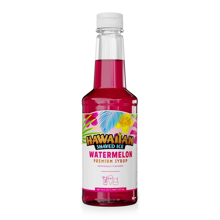 Hawaiian Shaved Ice - Premium Snow Cone and Shaved Ice Watermelon Syrup - 16 fl oz | Walmart (US)