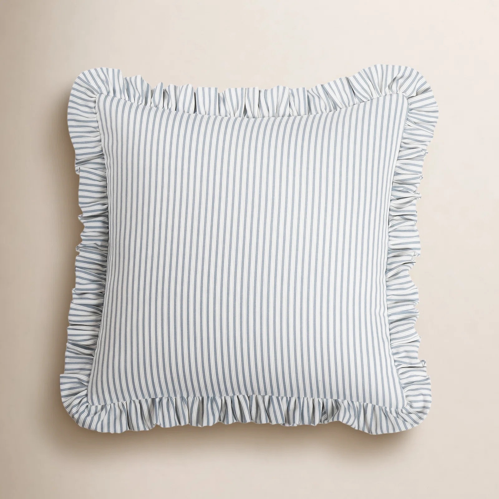 Birch Lane Polo Stripe Ruffled Accent Pillow | Birch Lane
