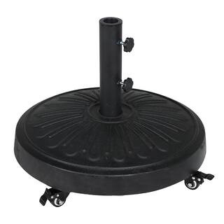 StyleWell 50 lbs. Concrete and Resin Patio Umbrella Base in Black JX-030 - The Home Depot | The Home Depot