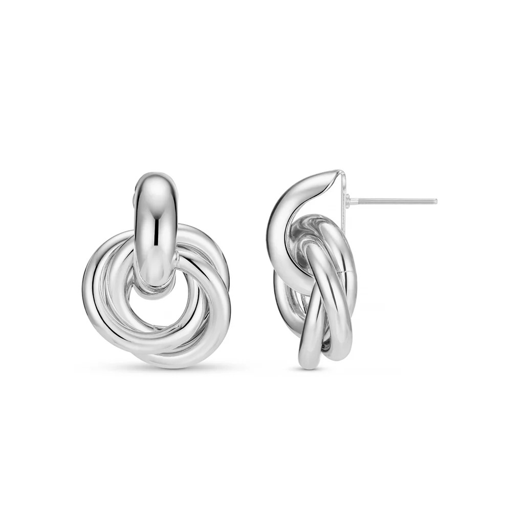 Statement Interlocking Earrings - Silver | Orelia