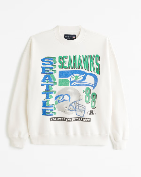 Men's Seattle Seahawks Graphic Crew Sweatshirt | Men's Tops | Abercrombie.com | Abercrombie & Fitch (US)