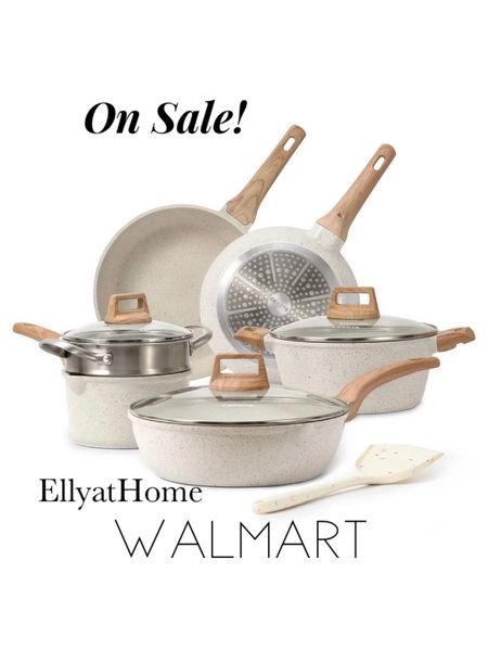 On sale Carote pots and pan non stick set at Walmart! Start the new year off with fresh new kitchen accessories! Cooking, meal prep, neutral kitchen styling. Family dinner. Home decor accessories accessories. Walmart home, free shipping. 


#LTKFind #LTKsalealert #LTKhome