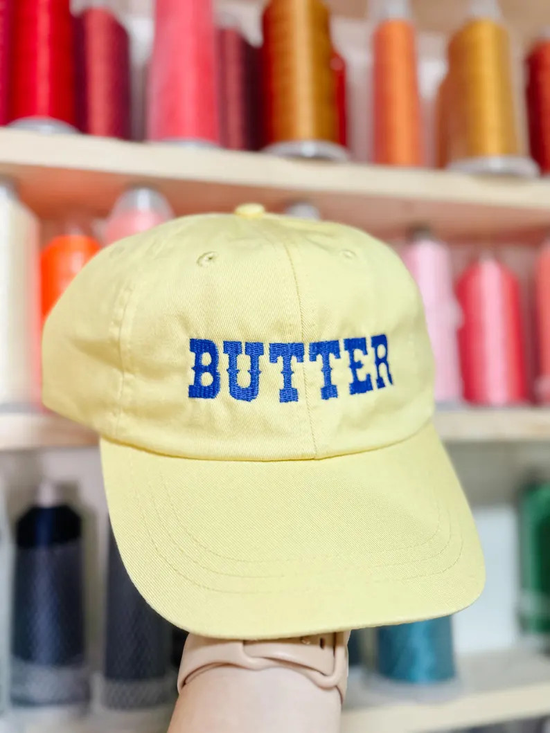 Butter Hat: Embroidered Yellow Cap | Etsy (US)