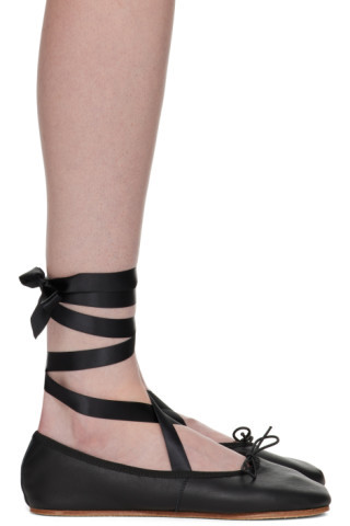 Black Sophia Ballerina Flats | SSENSE