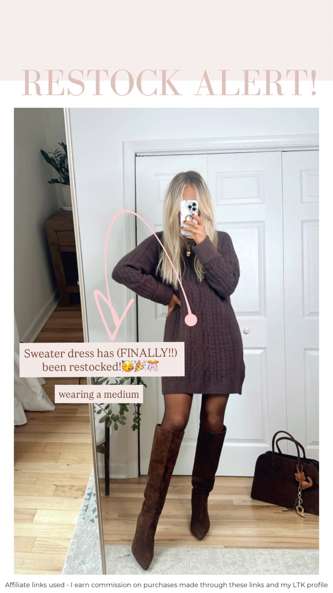 Brown sweater dress has been restocked! 🙌🏼