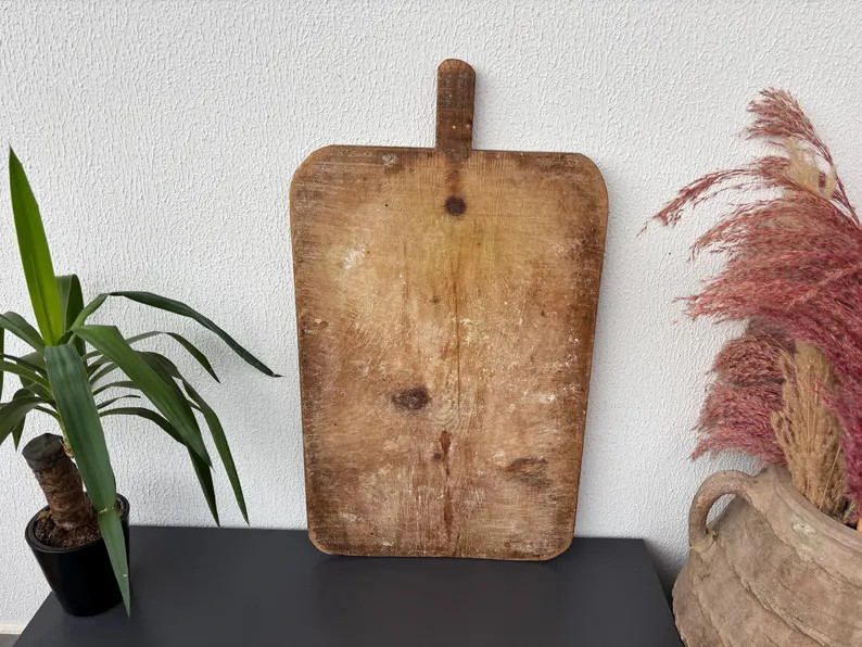 Vintage Turkish Wooden Cutting Board: Rustic Farmhouse Kitchen Decor - Etsy | Etsy (US)
