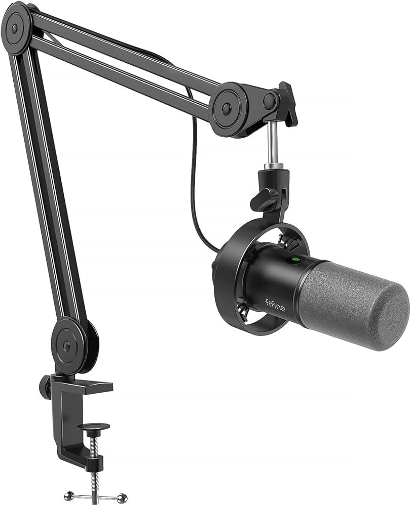 FIFINE Dynamic Podcast Microphone Set with Boom Arm Stand, Studio XLR/USB Microphone for Recordin... | Amazon (US)