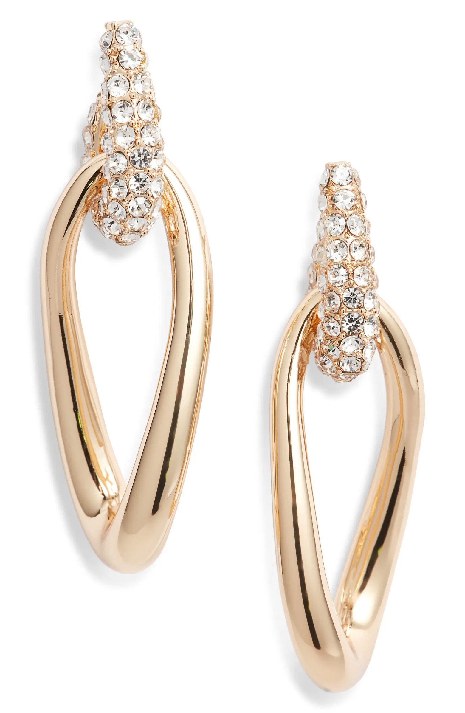 Pavé Teardrop Frontal Hoop Earrings | Nordstrom