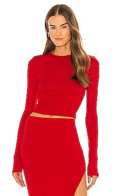 COTTON CITIZEN x REVOLVE Verona Crop Long Sleeve in Cherry from Revolve.com | Revolve Clothing (Global)
