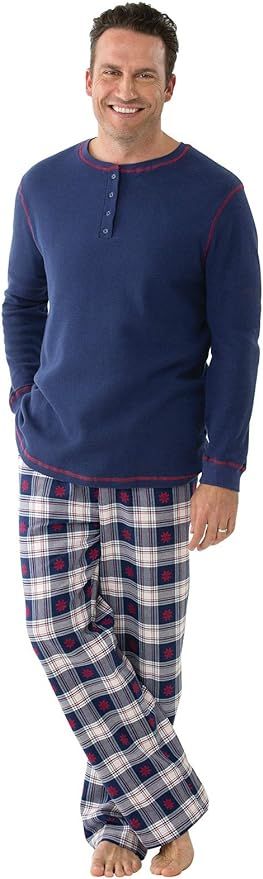PajamaGram Mens Pajamas Set Plaid - Mens Flannel Pajama Set | Amazon (US)