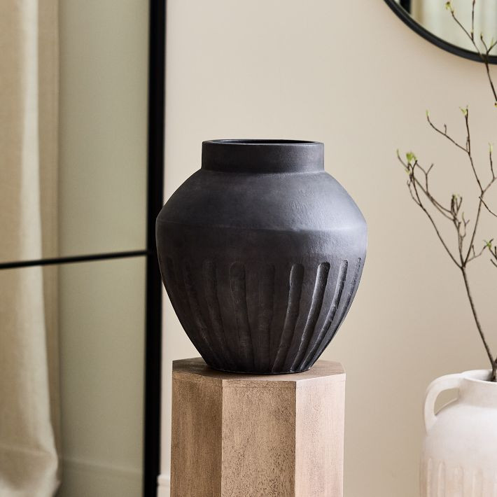 Grooved Ceramic Vases | West Elm (US)