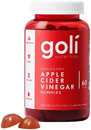 Goli Apple Cider Vinegar Gummy Vitamins - 60 Count - Vitamins B9 & B12, Gelatin-Free, Gluten-Free... | Amazon (US)