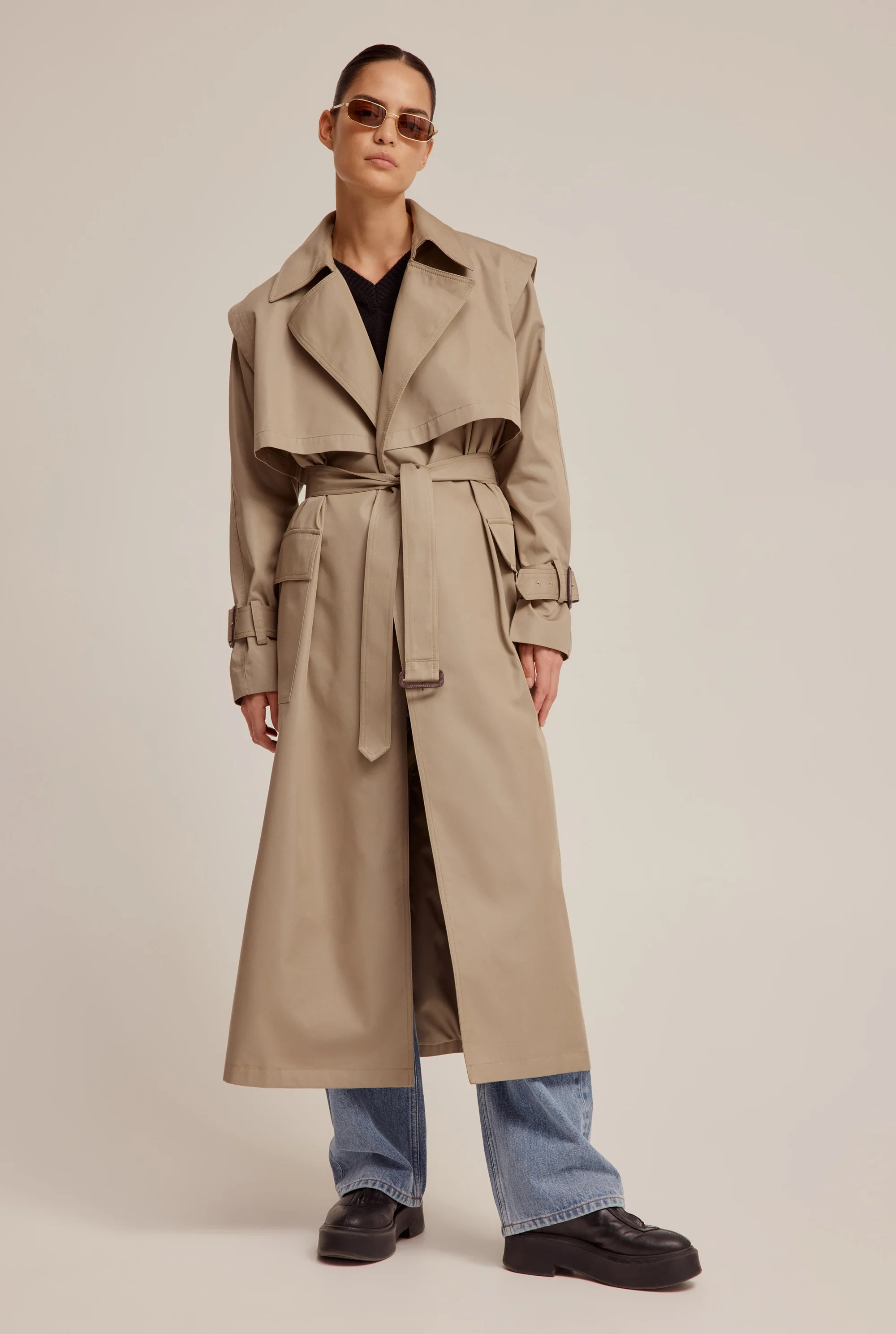 Belted Cotton Trench Coat | Venroy AU