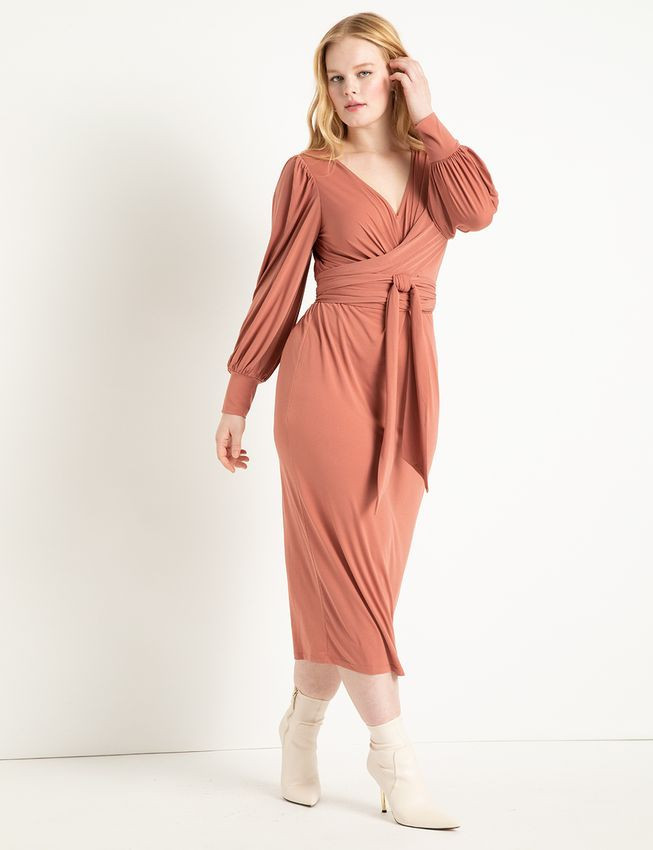 Cross Front Midi Dress | Eloquii