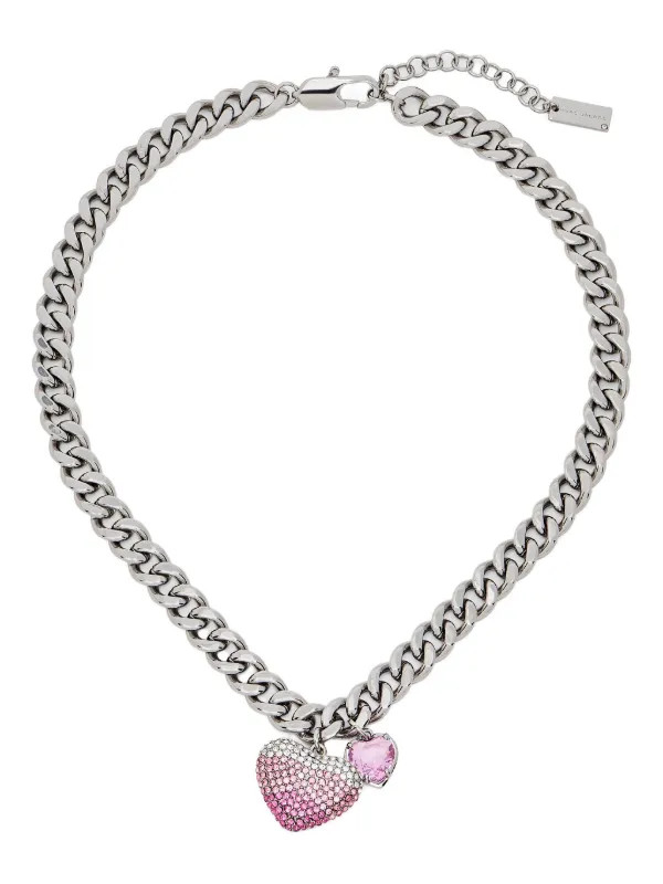 Marc Jacobs Heart Balloon Pave Necklace | Silver | FARFETCH | Farfetch Global