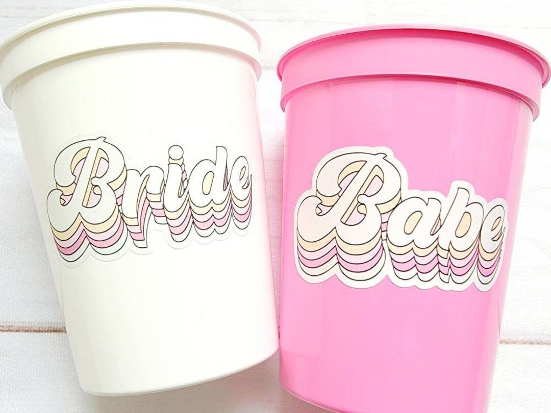 BRIDE AND BABE Party Cups Bachelorette Party Cups Pink Bachelorette Cups Wedding Cups Bachelorett... | Etsy (US)