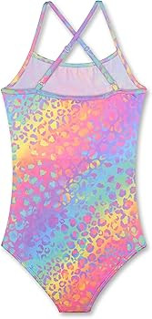 LUOUSE Girls Sparkle Swimsuits Quick Dry Crossback One Piece Beach Swimwear Bathing Suit with Adj... | Amazon (US)