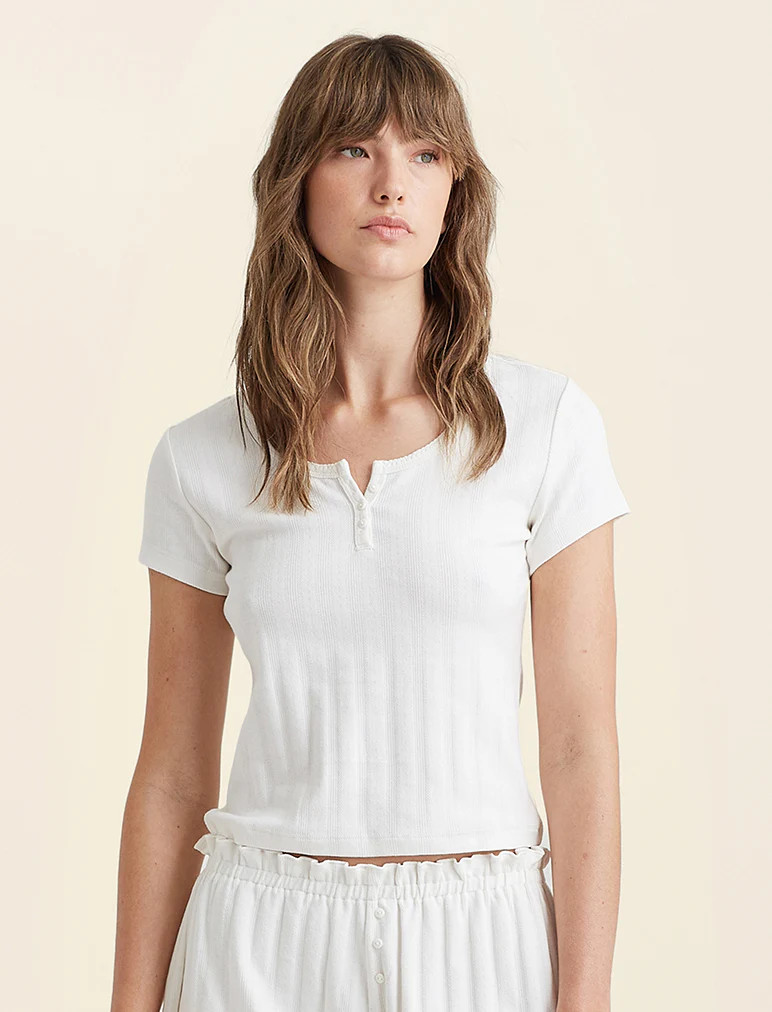 Pippa Pointelle Short Sleeve Tee | Papinelle Sleepwear US