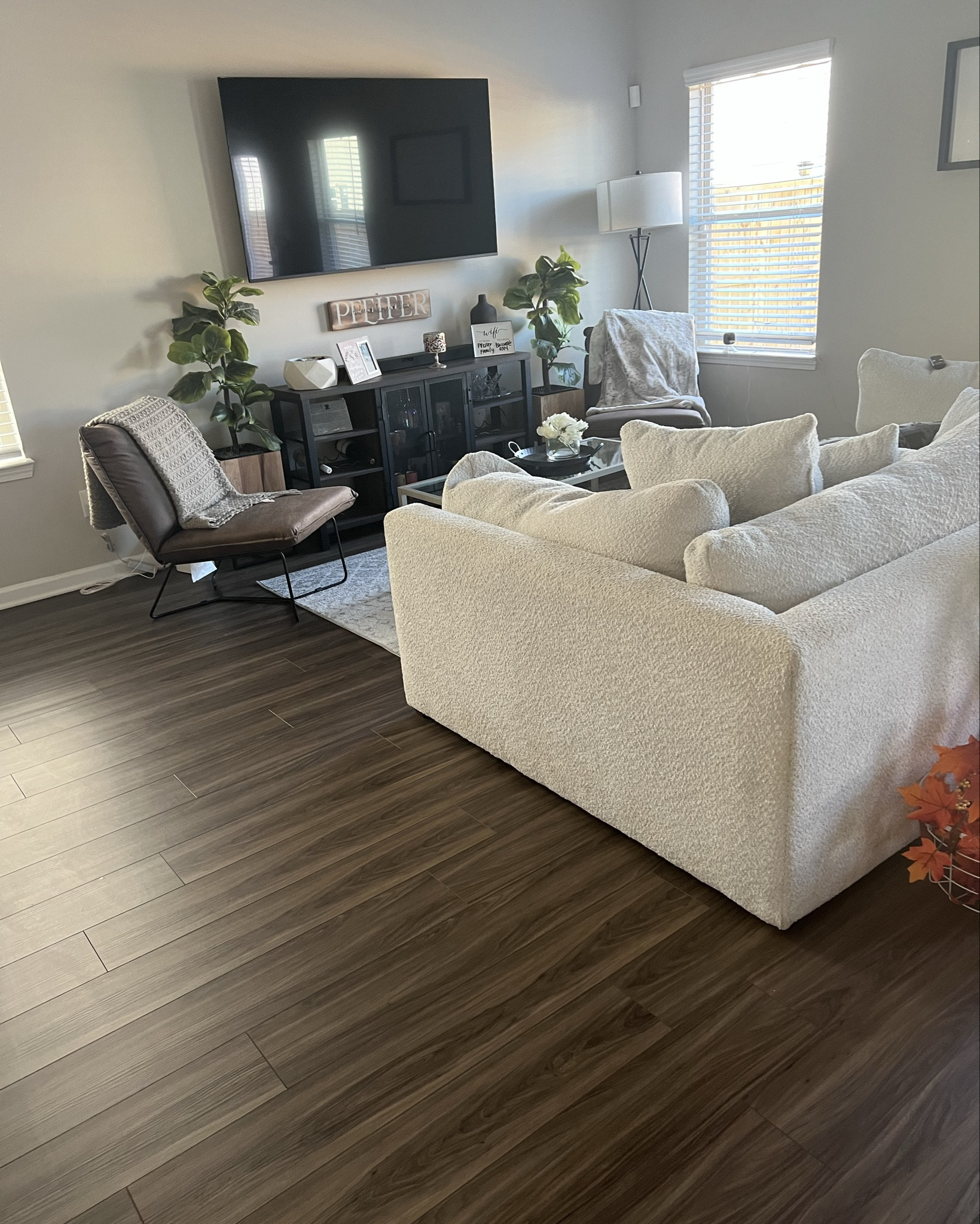 Does anybody else love an oversized couch? Initially, I was afraid to purchase this couch one because it’s white and for two because it is so large and even comes with the option to add two Ottomans making it a king size bed! But this play on colors and simplicity is perfect.

#LTKHome #LTKStyleTip