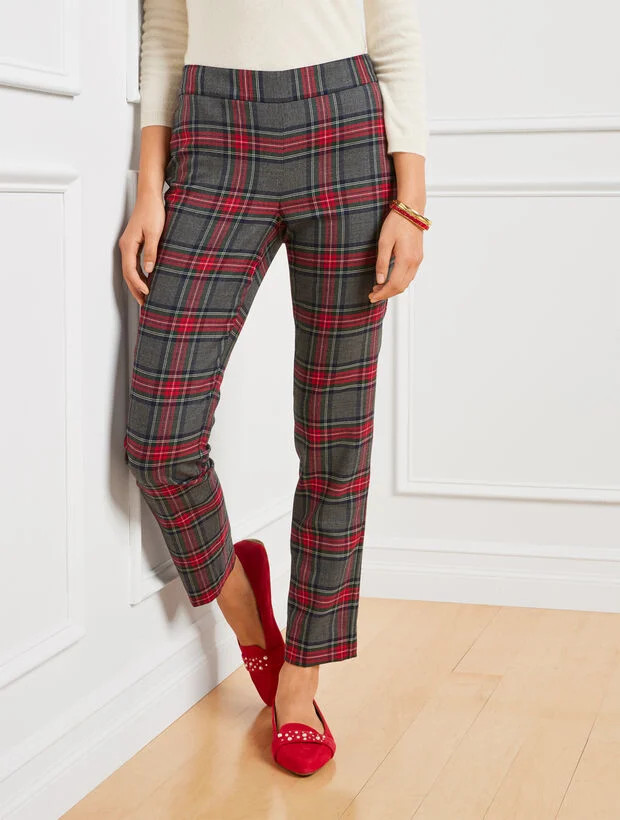 Slim Ankle Pants - Bonfire Plaid | Talbots