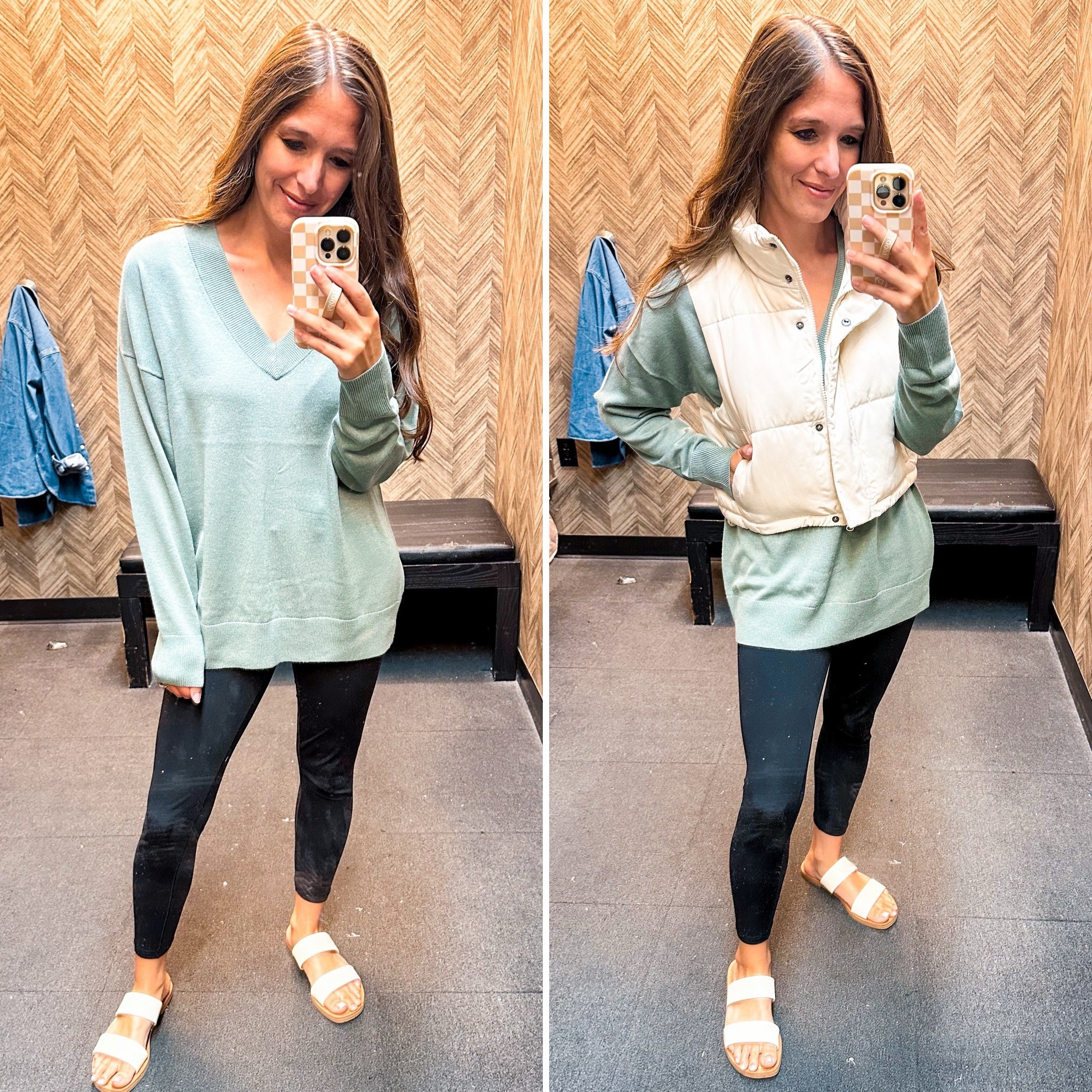 The cutest v neck sweater! So soft! Nsale picks! Wearing XS 
Wearing small in vest 
Sandals tts 

#LTKSaleAlert #LTKxNSale #LTKSummerSales