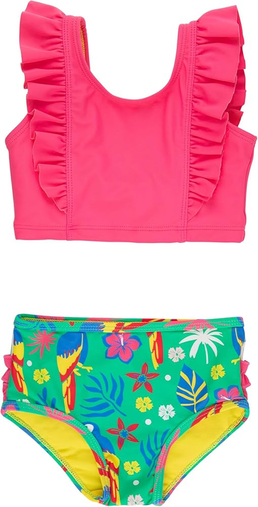 RuffleButts Baby/Toddler Girls UPF50+ Waterfall Tankini Two Piece Swimsuit | Amazon (US)