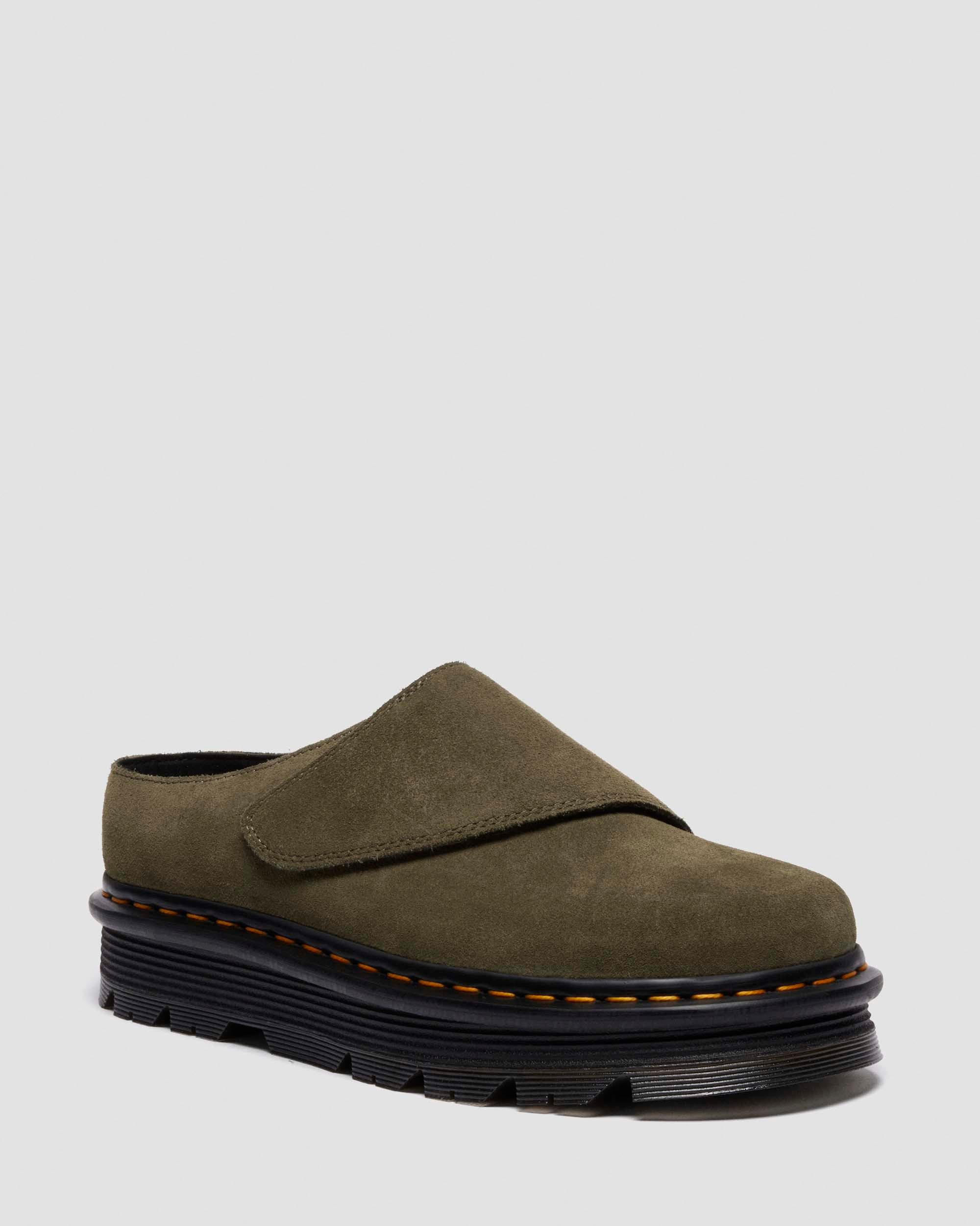 Zebzag Anywair Suede Mules in Olive | Dr. Martens | Dr. Martens