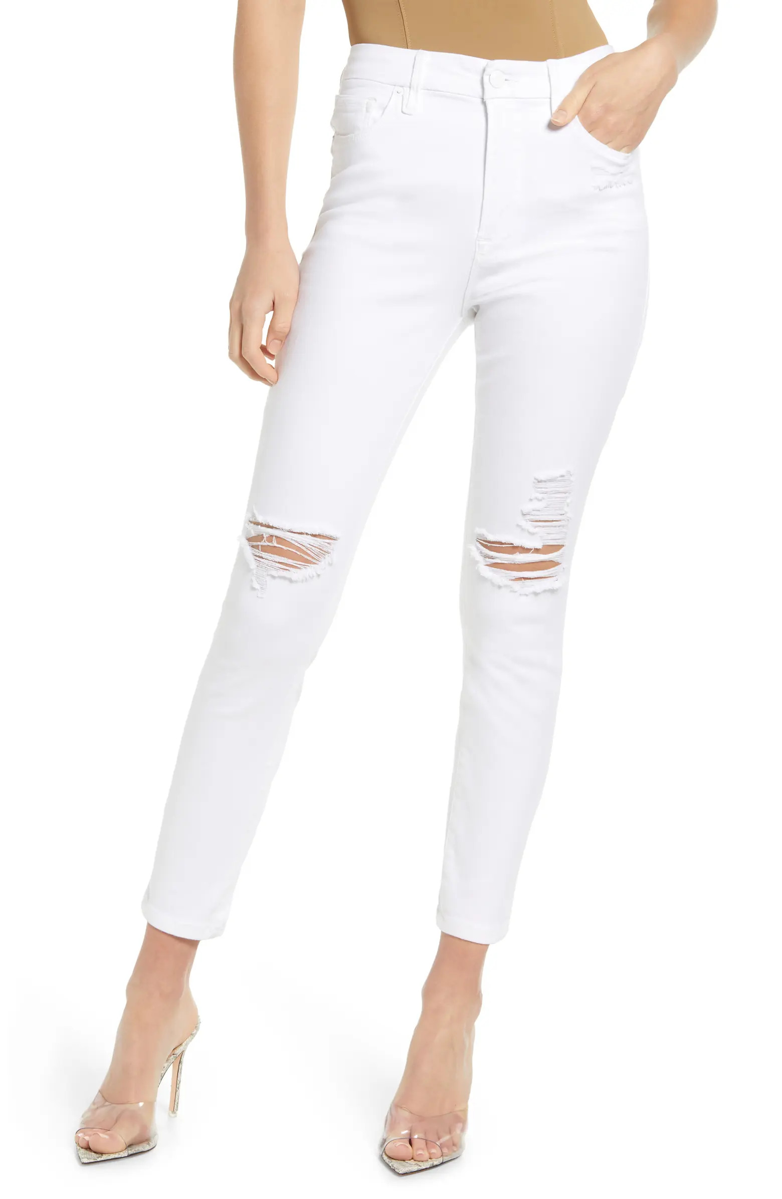 Good American Good Waist Skinny Leg Ankle Jeans | Nordstrom | Nordstrom
