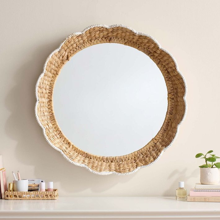 Hudson Scallop Round Mirror (30") | Pottery Barn Teen