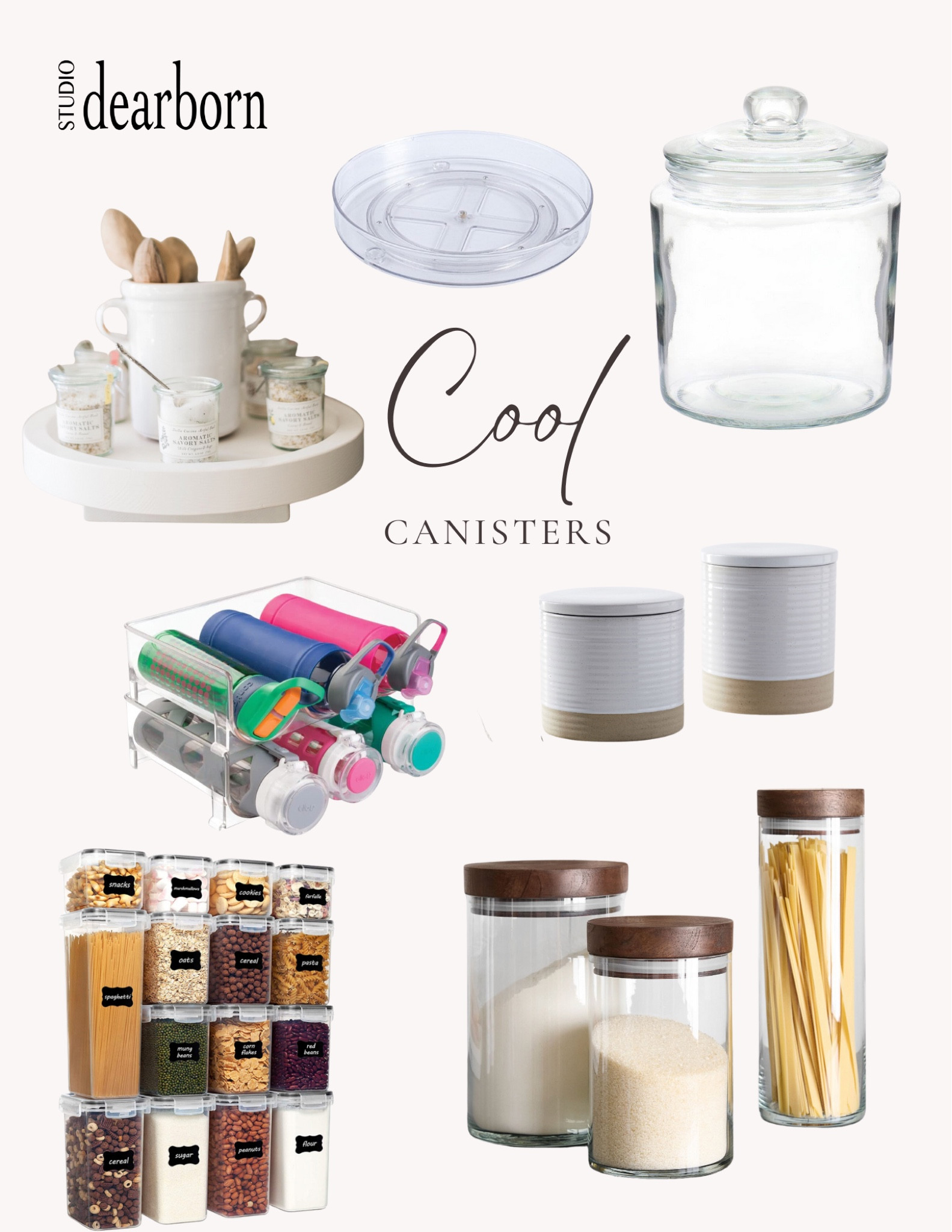 Canisters come in all shales and sizes and can help keep clutter contained. We especially love these options for kitchen utensils, pantry staples, water bottles, and more. 

#LTKHome