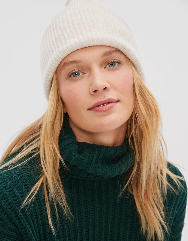 AE Fuzzy Ribbed Bestie Beanie | American Eagle Outfitters (US & CA)