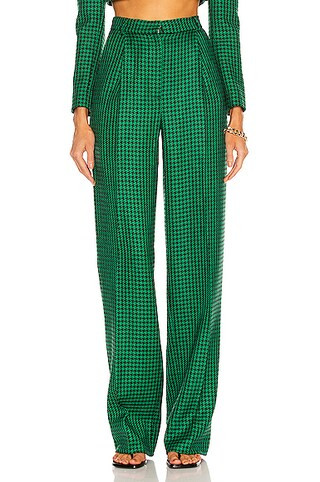Daniele Carlotta Pied de Poule Pant in Green & Black | FWRD | FWRD 