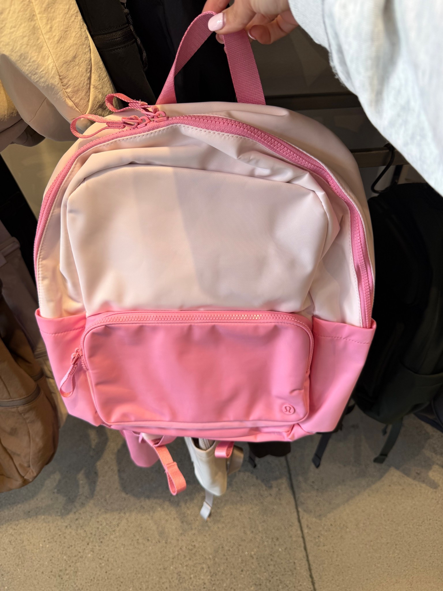 New pink @lululemon backpack!