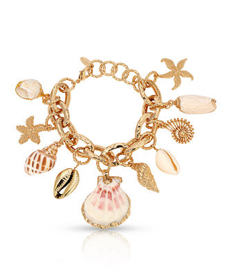 ETTIKA Mermaid Tears Shell and Gold - Tone Bracelet - Macy's | Macy's